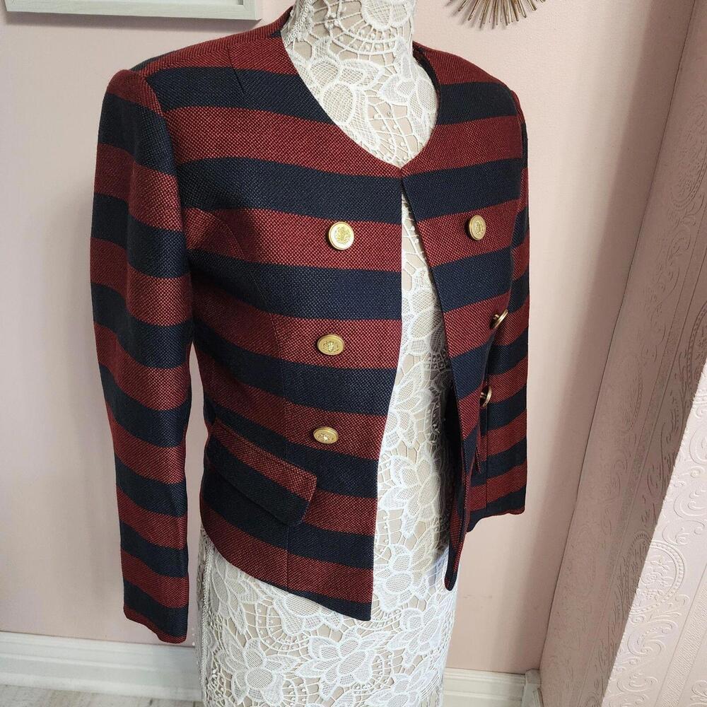NWOT INSIGHT New York Unique red blue stripe unique jacket blazer 2
